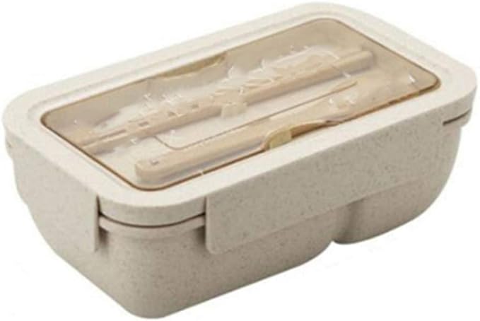 Bento - Fiambrera portátil de material saludable, con pajita de trigo