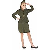 fun shack Girls Army Costume, WW2 Costume Kids, Girls Military Costumes, Book Character Day Costume