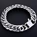 Trendsmax 15mm Silver Tone Rombo Double Curb Cuban Link Mens Chain 316L Stainless Steel Bracelet 8inch