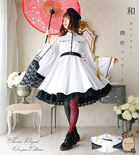 Amazon Favoriteオリジナル 和袖隊服風ワンピース ホワイト ワンピース チュニック 通販