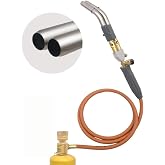Double Heads Mapp Gas Torch Turbo with 5ft long Hose WT-10, Map Torch Turbo Tips Mapp Gas Propane Head Handheld