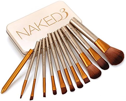 ShirlyYong Naked3 Makeup Brush Set - 12 Pc Premium Makeup Cosmetics Foundation Blending Blush Eyeliner Face Powder Lip Brush Make up Professional Set Nude 12 Brushes