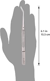 Beaditive 6-inch Sewing Tweezers 3-PC Serrated Bent Tips Stainless Steel view 8