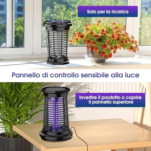 Lampada Antizanzara Solare 4500V da Appendere