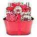 Spa Gift Basket - Bath and Body Set for Women/Girls - Pomegranate Fragrance, Bath Gift Basket Includes Shower Gel, Bubble Bath, Body Lotion, Bath Salt and Bath Puff