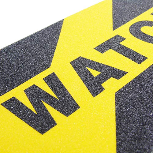5 Pack Watch Your Step Warning Sticker Adhesive Tape Anti Slip Abrasive Tape for Workplace Safety Wet Floor Caution, 6 by 24 Inches - Thumbnail 3