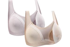 KINRUI 2PC Nursing Bras for Breastfeeding and Pumping Hands Free Womens Wirefree for Maternity Bralettes Comfy Pregnancy Bra