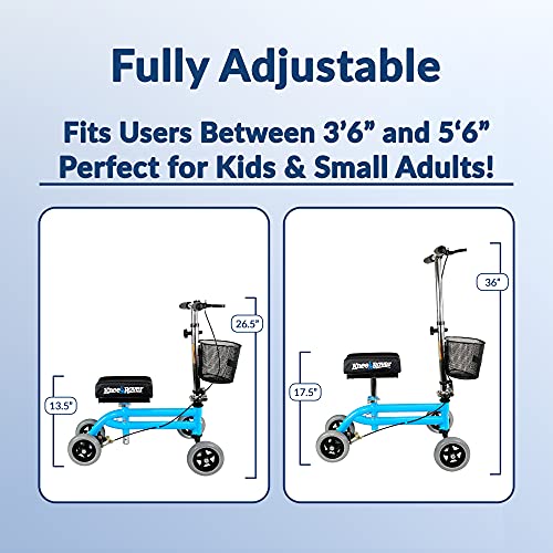 KneeRover Kids Knee Walker Child Knee Scooter Pediatric Crutches Alternative in Light Blue