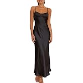 Realtix Satin Spaghetti Strap Backless Midi Dress Cocktail Wedding Guest | Summer,Silk,Open Back,Cut Out,Ruched,Twist,Elegant,Evening Party,Date Night,Beach Vacation,Cruise Dinners,Long Dress