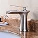 Senlesen Waterfall Spout Single Handle Bathroom Sink Faucet Basin Mixer Tap Brushed Nickel
