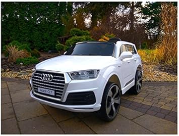 Coche Electrico para Niños Auto Alimentado con Batería Vehículo Eléctrico Control Remoto - Audi Q7 S - Blanco: Amazon.es: Juguetes y juegos