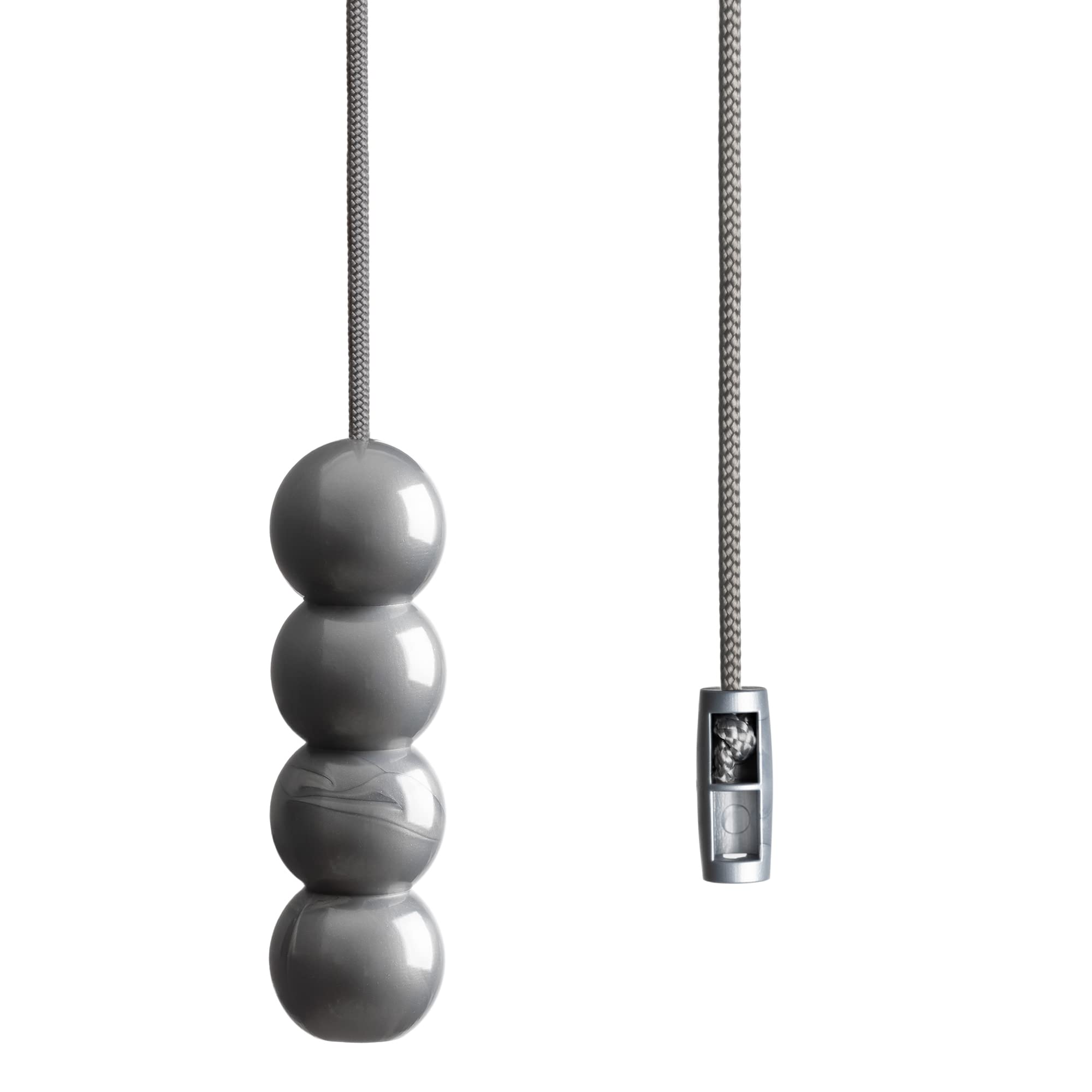 Light Pull Cord String with a Silver Bead Style Handle, Choice of Metallic Silver and Jet Black Cord Colours. (Metallic Silver Cord)