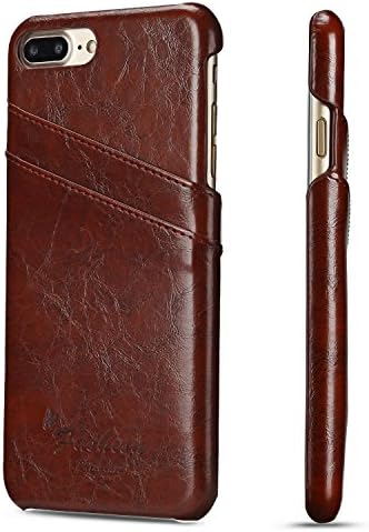 Protective Back Cases PU Leather Cover Anti Fall With Card Holder For Iphone7 Plus 5.5 inch Brown