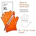 Silicone BBQ Gloves / Cooking Gloves - Premium Quality Kitchen Mitts for Barbecue, Baking, Grilling [Plus Stainless Steel Cooking Tongs as Bonus] - 425 F Heat Resistant Oven Mitts