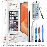 iPhone 6 Plus Screen Replacement - White - LCD Premium Complete Repair Kit with Tools - Easy Manuals Videos and Instructions NOT FOR 6S PLUS ONLY FOR 6 PLUS - with Glass Screen Protector by uRepair