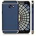 kwmobile Case Compatible with Samsung Galaxy A3 (2017) - Shockproof Hard Back Cover with Chrome Frame - Dark Blue
