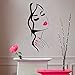 Wall Decal Beauty Salon Manicure Nail Salon Wall Art Sticker Beautiful Girl Face Lips Home Decor Stickers Barber Shop Hairstyle Decoration Wall Mural M-73 (Black+Pink Lips, 57x130cm)
