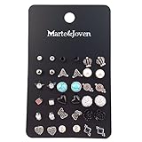 18 Pairs Assorted Multiple Studs Earring Set for Women