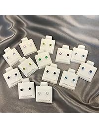 Joya Avenue 925 plata esterlina Conjunto de 13 colores 4 mm Ronda Volver Post Stud arete