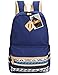 Leaper Casual Canvas Laptop Bag Cute Backpack Travel Bag Navy Blue