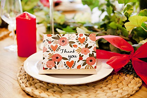 Thank You Cards Greeting Cards with Envelopes - Thank You Notes for Baby Shower, Wedding, Bridal Shower, Business, Anniversary and more - 48 Assorted Bulk Pack - 6 Deisgns Blank Inside 4 x 6 inches