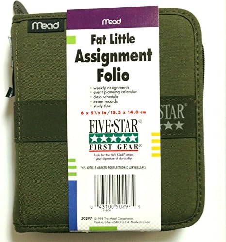 Mead Five Star Fat Little Student Assignment Planner Army Green, Vintage 1998 New Old Stock