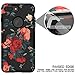 RabeMall Case for iPhone 7 Plus Three Layer Hybrid Shockproof Smooth Beautiful Fashion Color Rose Flowers Case for Girls/Women,Floral Black