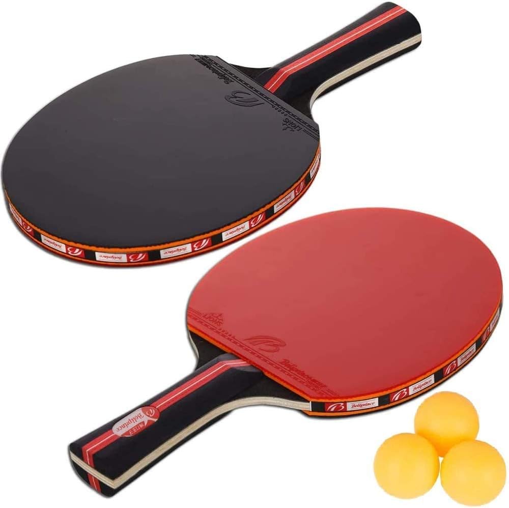 Amaza Table Tennis set with Carry Bag - 2 Table Tennis Bats + 3 Ping Pong Balls for Trainers, Amateurs, Beginners,Expert