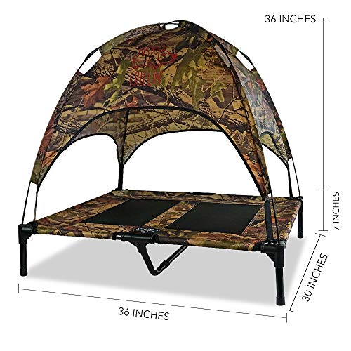 Floppy Dawg Just Chillin' Elevated Dog Bed | Dog Cot Comes with Removable Canopy | Can Be Used Indoors or Outdoors and is Lightweight and Portable | Have Your Dog Chill in Style