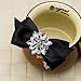 WINGOFFLY® 1 Pair Decorative Rhinestone Ribbon Bow Wedding Party Shoe Clip(Black)