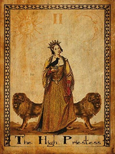 High Preistess Tarot Card Metal Sign, Metaphysical, Divination, Fortune-Telling, Boho, Gypsy