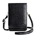 MINICAT Touch Screen Design Premium Microfiber Leather Small Crossbody Cell Phone Wallet Purse With Makeup Mirror (Cat-Black)