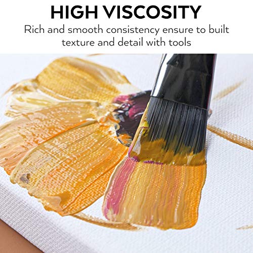 Nicpro 30 Colors Bulk Acrylic Paint Set/Bottle (2 oz, 60ml) with 3 Brushes, Sponge & Paint Knife