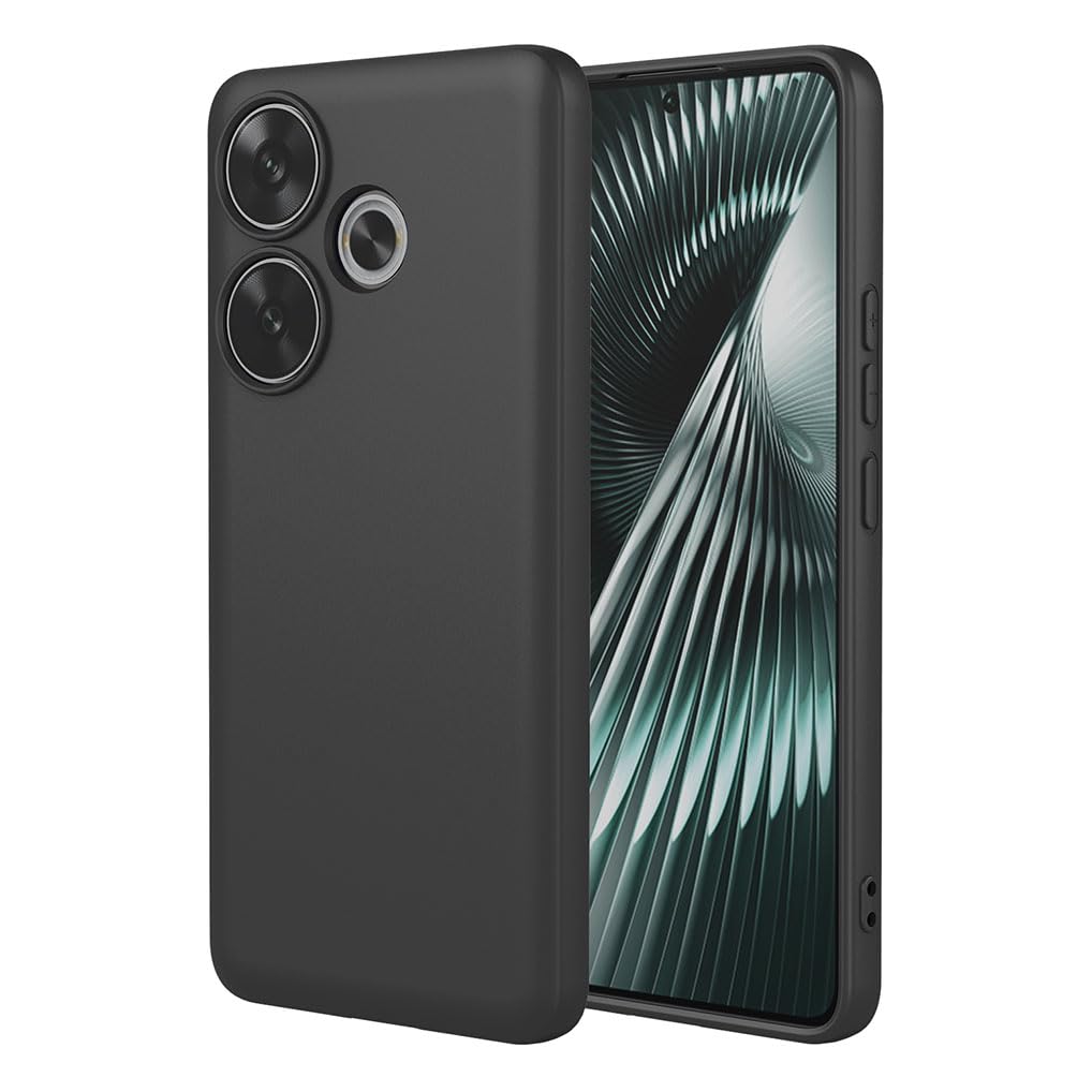SEAHAI Case for Xiaomi POCO F6 5G, Ultra Thin Silky-Soft Touch Liquid Silicone Phone Cover with Shockproof Airbag Design, Premium TPU Bumper Fashion Case - Black