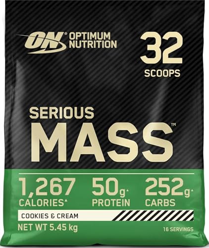 Optimum Nutrition Serious Mass Weight Gainer, Geschmack Cookies and Cream, 5.45kg, 16 Portionen