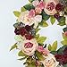 Delicaft Peony Flowers Silk Front Door artificial Wreath 16 Inch -Handcrafted on a Grapevine Wreath Base- Display in Spring, Easter, and Summer