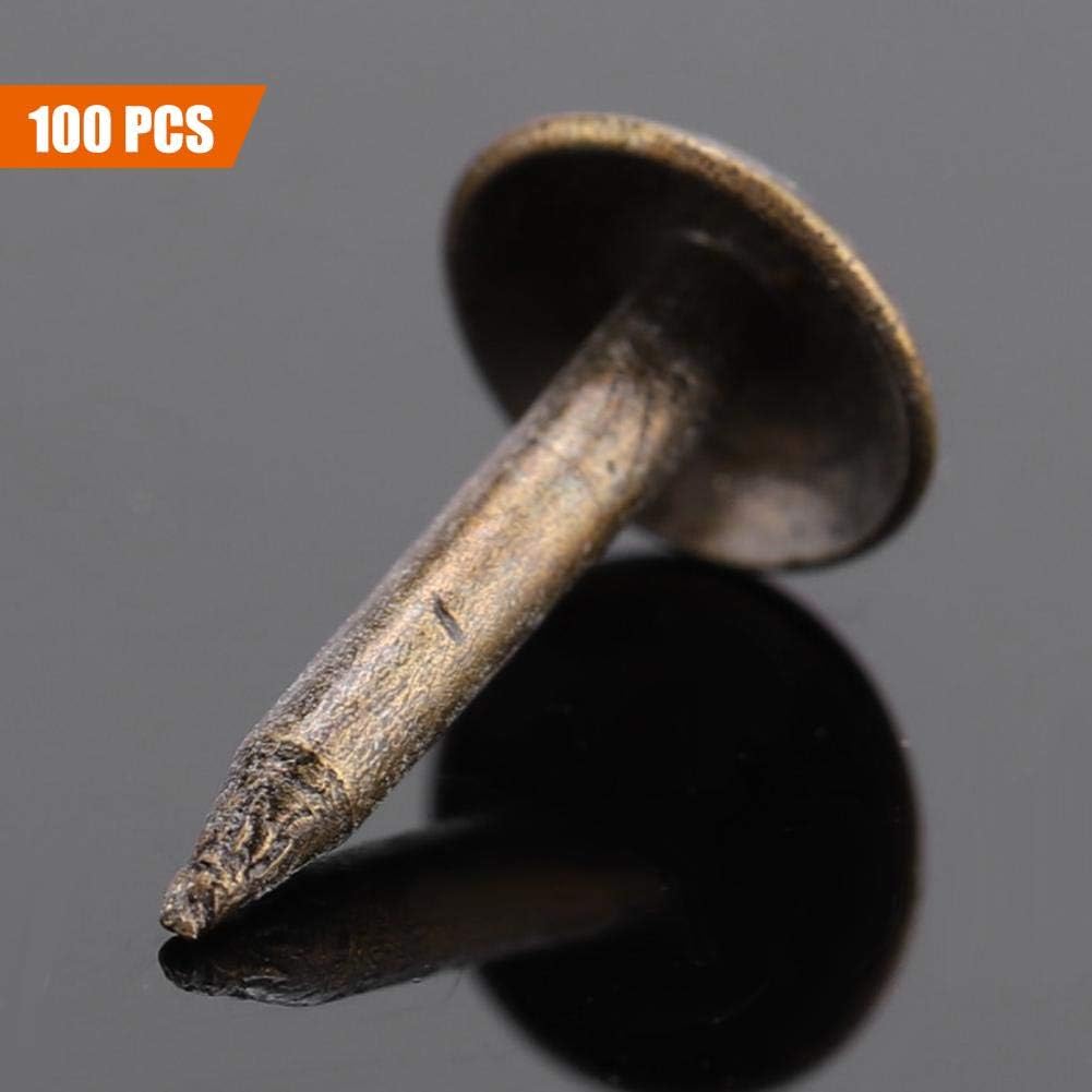 100pcs Round Domed Head Upholstery Nails Tacks Thicken Iron Staples Fasteners for Furniture Drum Wooden Door (6 * 12mm) - Image 5