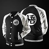 Asian Size, smaller 1-2 size than US/UK size Anime Dragon Ball Z Son Goku Raglan Sleeves Baseball Jacket Sweatshirt Cosplay Outwear