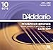 D'Addario Guitar Strings - Phosphor Bronze Acoustic Guitar Strings - EJ26-10P - Rich, Full Tonal Spectrum - For 6 String Guitars - 11-52 Custom Light, 10-Pack