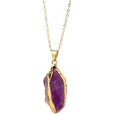 Raw Crystal Necklace Natural Rough Stone Pendant Irregular Crystal Ideal Gift for Woman