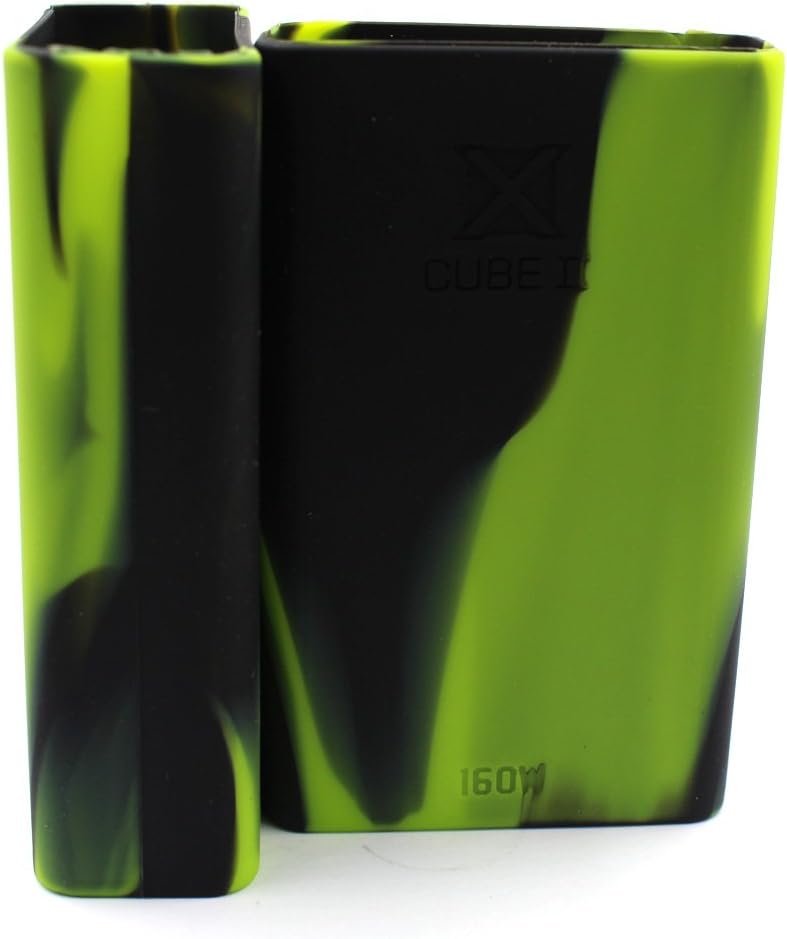 Non-slip SMOK Xcube II box X cube 2 160W Protective Gel Silicone Skin Case Cover Skin Sleeve Wrap Perfect Fit SMOK Xcube II box X cube 2 160W Kit (Black-Green)