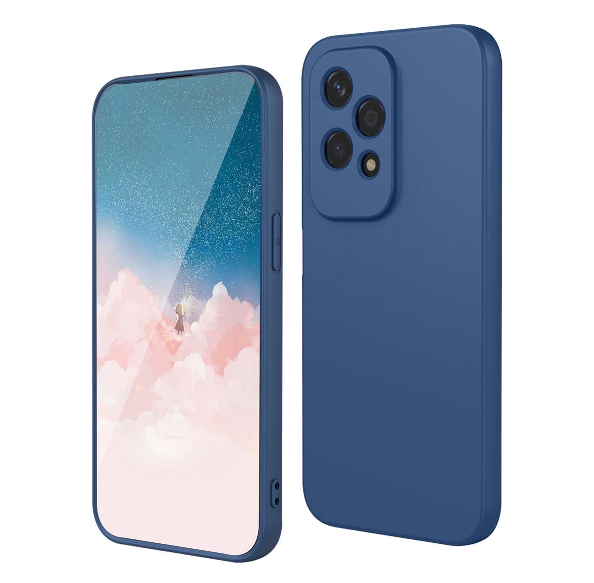 PEIYE Case for Honor 200 Lite, Flexible Soft Silicone Cover with Fiber Lining, Shockproof, Stylish Solid Color Design, (Blue)