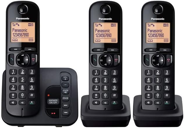 Panasonic KX-TGC223EB Dect Cordless Phone with Answering Machine Black