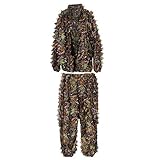 VORCOOL Camo Suit Leaf Camouflage Woodland Suit Set 3D Jungle Forest Hunting Lightweight