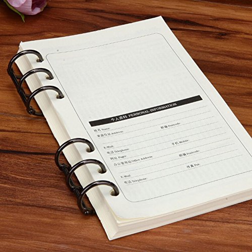 Ozzptuu 2PCS Stainless Steel 3-Ring Loose Leaf Binder Retro Binding Spines Combs DIY Notebook Ring (Black+Bronze, 0.79 inches)