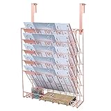 Samstar Wall File Holder Organizer, Mesh Metal Door Wall Mounted Paper Document Holder for Office Home 6 Tier,Rose Gold