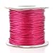BEADNOVA 1mm Waxed Cotton Beading Cord Waxed String Wax Coating Cord for Jewelry Making 100 Yards Roll Spool, Fuchsia