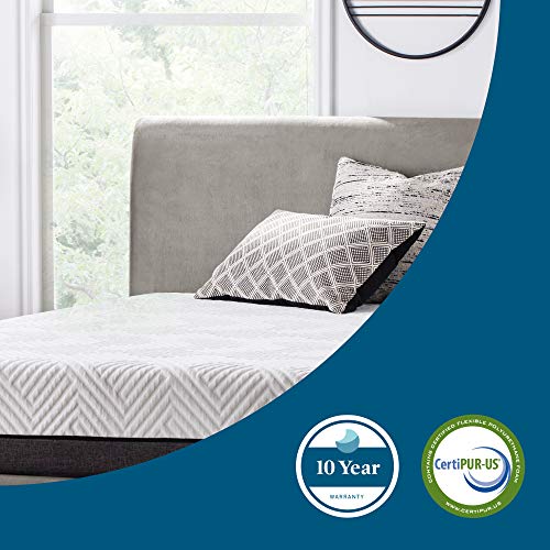 LUCID 10 Inch Queen Hybrid Mattress Bamboo Charcoal and Aloe Vera