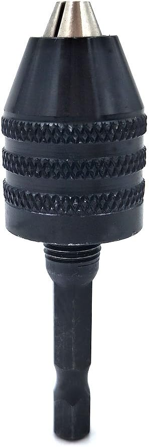 0.3-6.5mm Keyless Drill Chuck Conversion Tool,Adapter， 3-Jaw Drill Chuck Screwdriver Adapter with Quick-change 1/4
