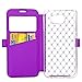 SailsON Electronics Samsung Galaxy S6 Case Leather Wallet PU Case Flip Cover Built-in Card Slots View Window Stand Holder Function Phone Protective For Samsung Galaxy S VI, Purple